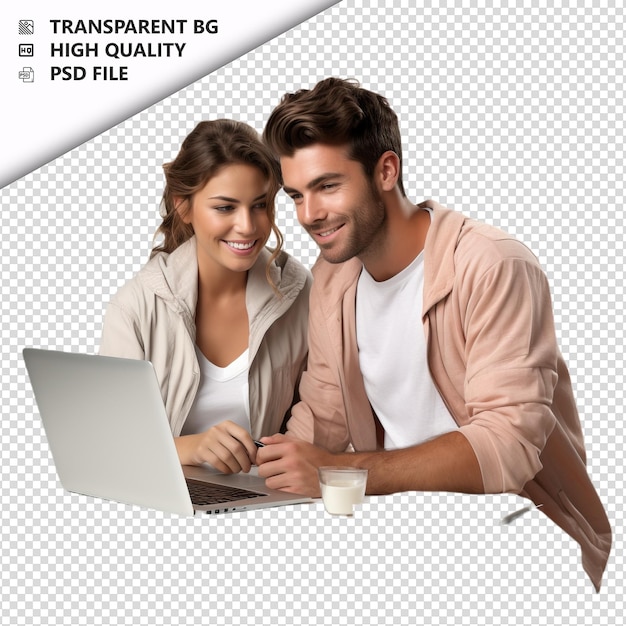 PSD white couple writing ultra realistic style white backgrou