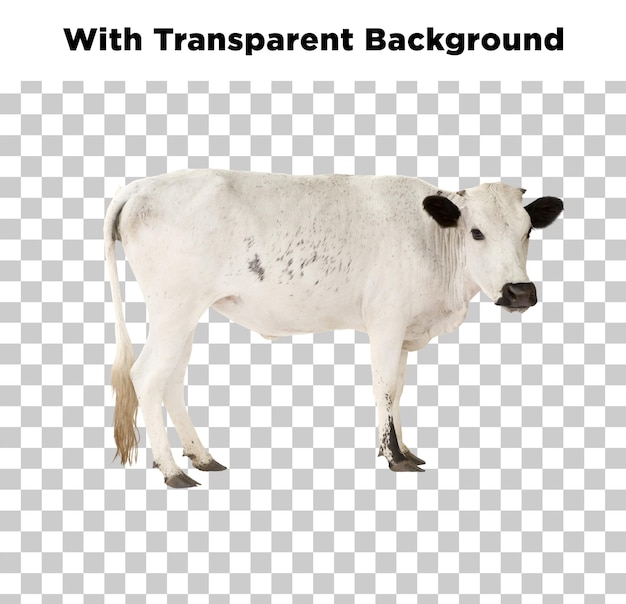 White cow with transparent background