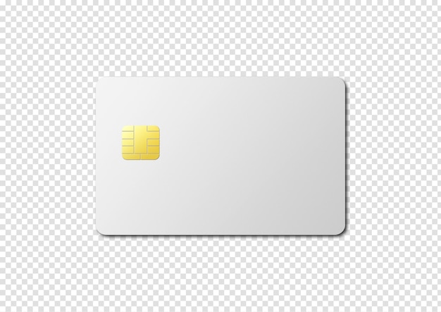 PSD carta di credito bianca su sfondo trasparente