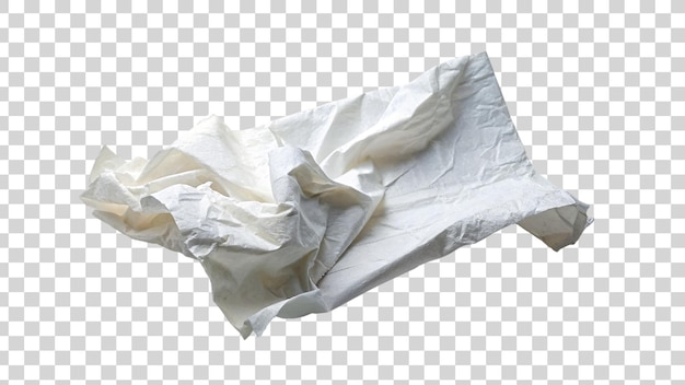 PSD carta bianca arrugginita per asciugamani isolata su sfondo trasparente