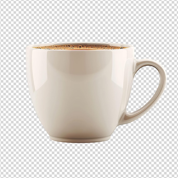 White cup of coffee on isolated background