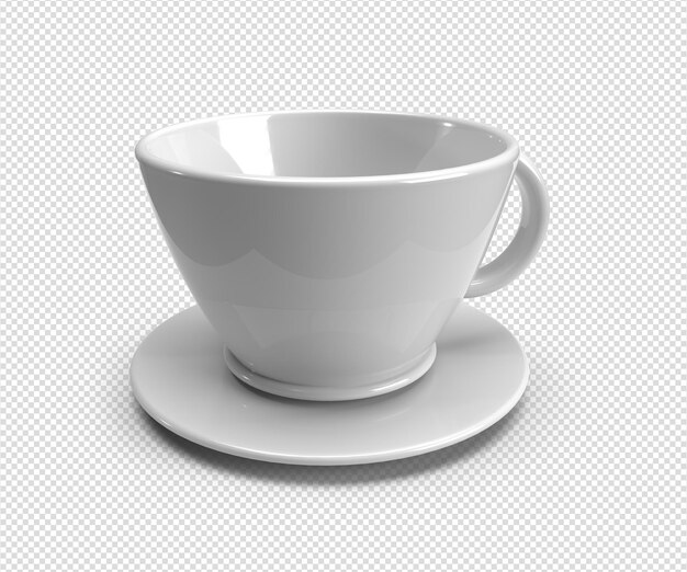 PSD a white cup with a saucer and saucer with a saucer on it.