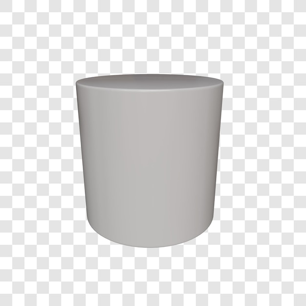 White cylinder isolated on transparent background
