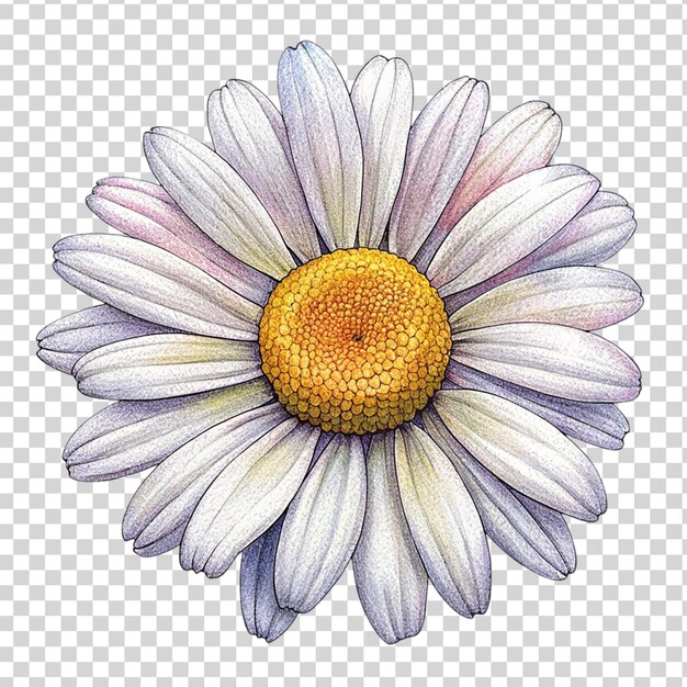 PSD white daisy art on transparent background