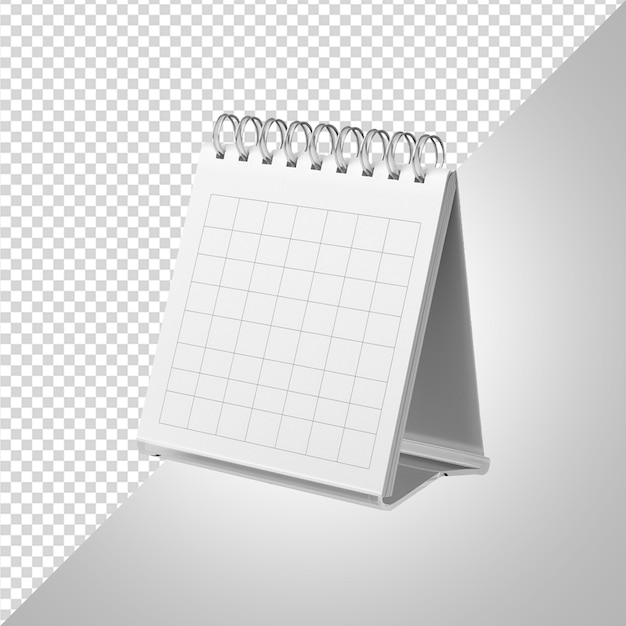 PSD white desk calendar mockup png