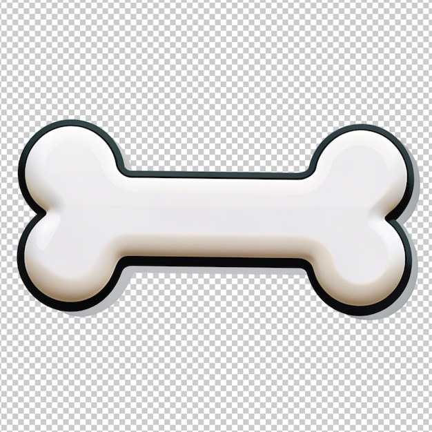 PSD white dog bone on transparent background