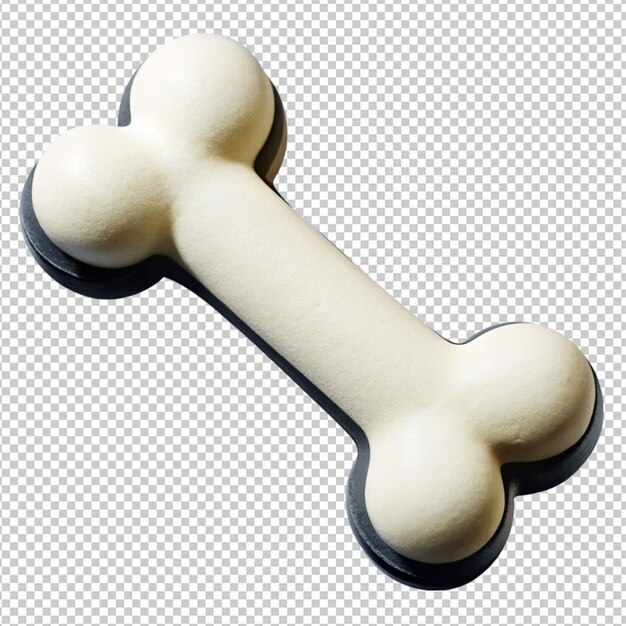 PSD white dog bone on transparent background