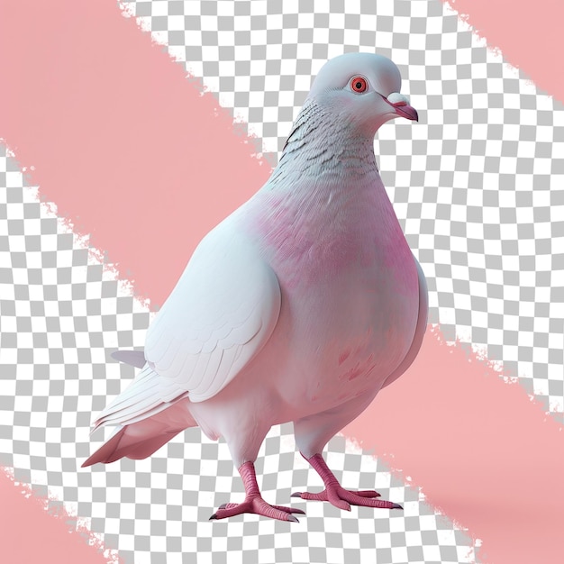 PSD a white dove with pink feet and pink feet