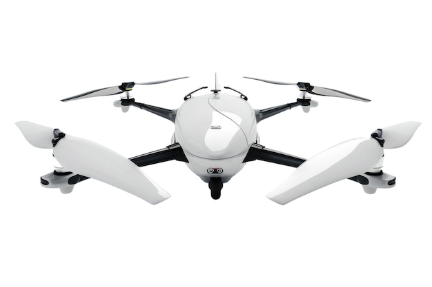 white drone with camera isolated on white background studio technology aig57