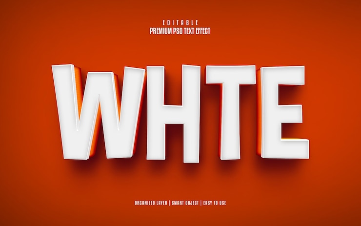 PSD white editable premium psd text effect
