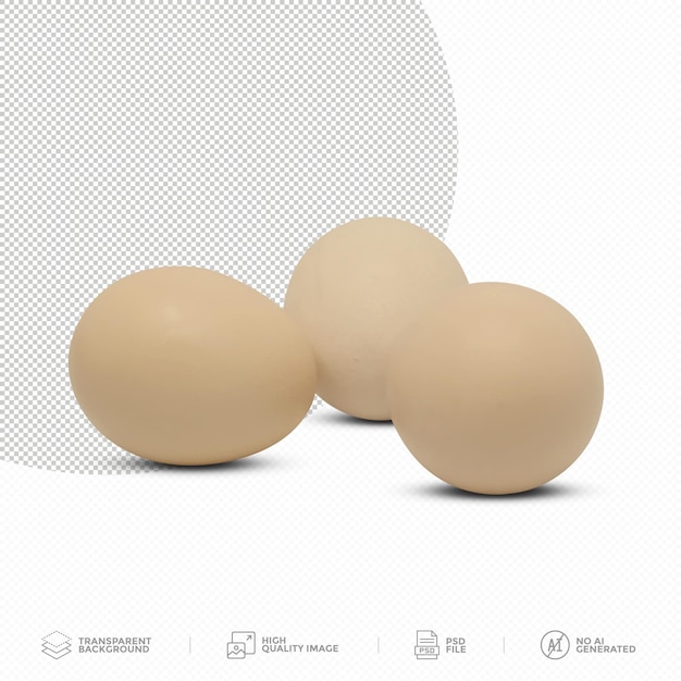 White eggs on transparent background