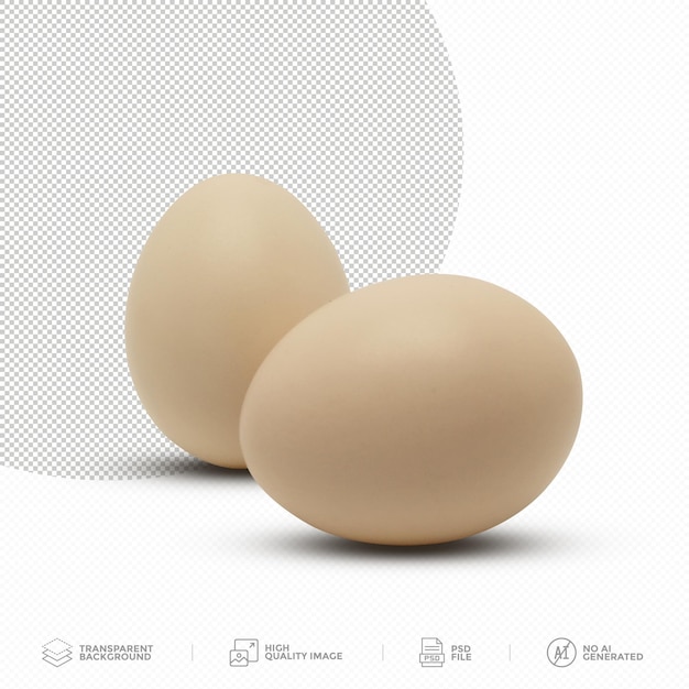 PSD white eggs on transparent background