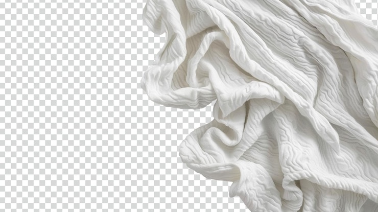 PSD white empty blanket isolated on transparent background