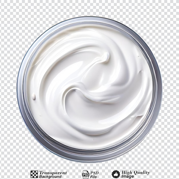 PSD a white face cream with a curved isolated on transparent background