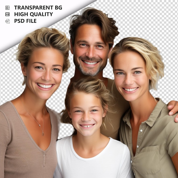 PSD white family listening ultra realistic style white backgr