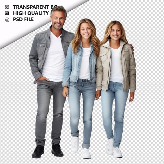 PSD white family volunteering ultra realistic style white bac