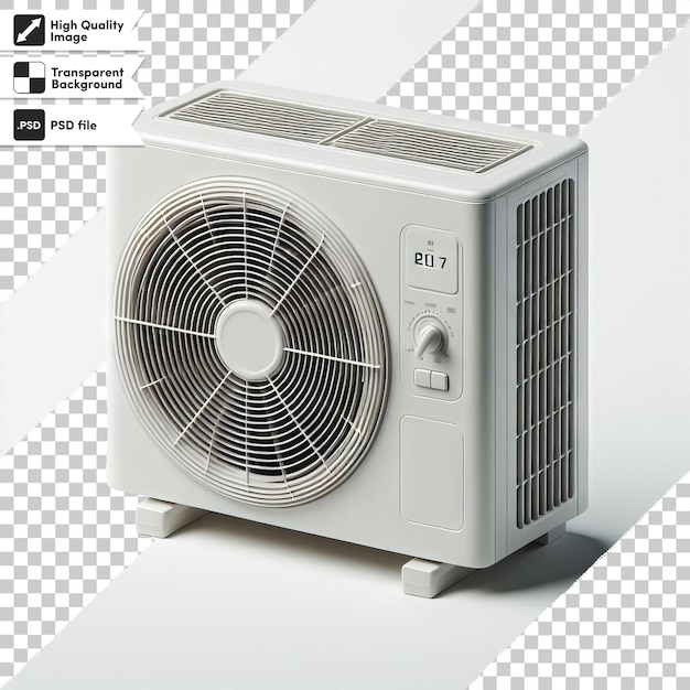 PSD a white fan with the word  air condition  on it