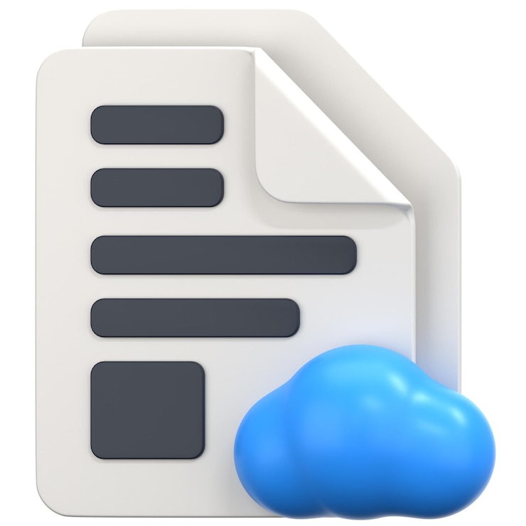 PSD white file with cloud sever sign 3d icon illustration low poly style