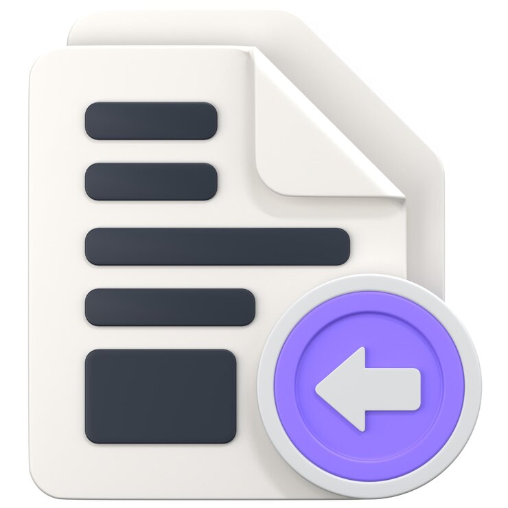 PSD white file with import sign 3d icon illustration low poly style