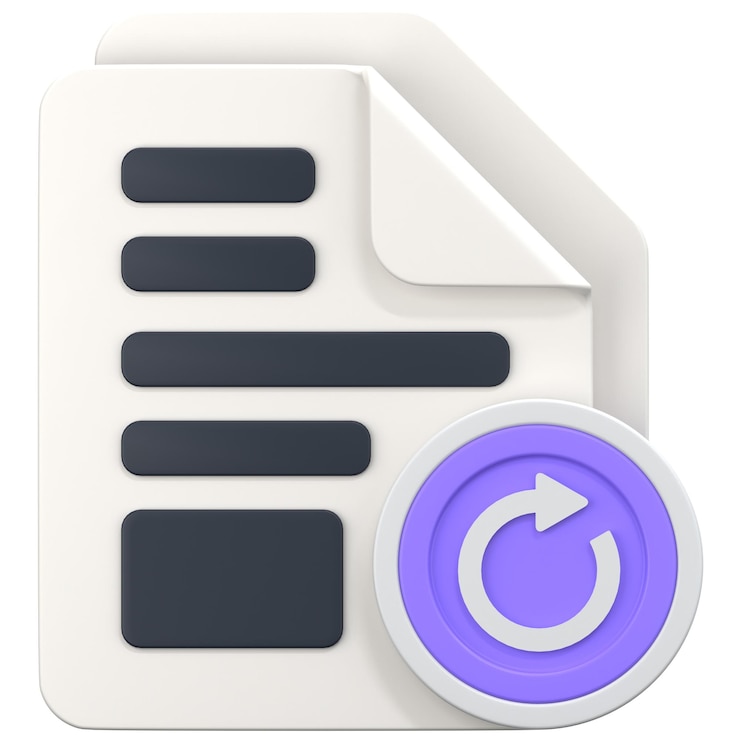 PSD white file with refresh sign 3d icon illustration low poly style