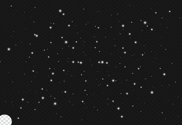 white flame and particles dust on transparent background