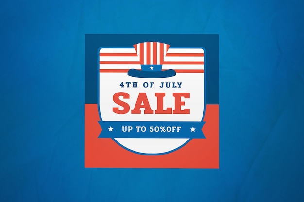PSD white flat design 4th of july sale instagram post 03
