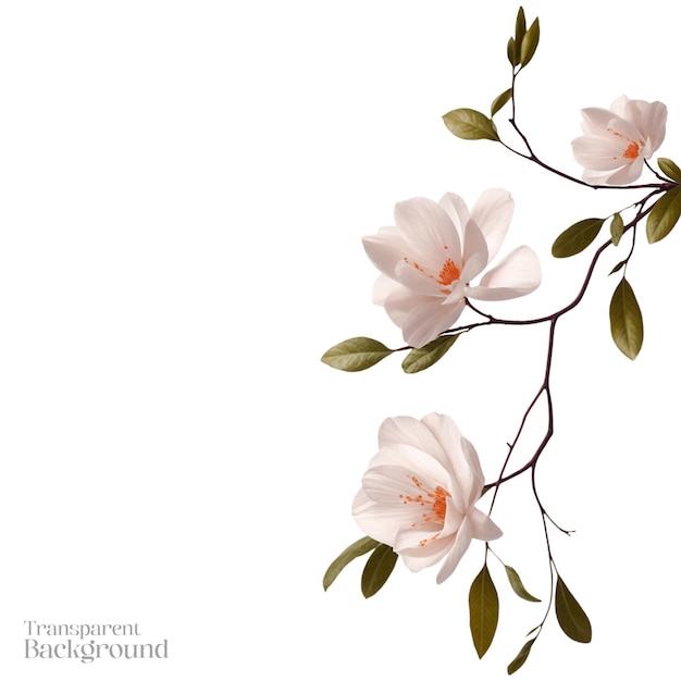 PSD white flower transparent background