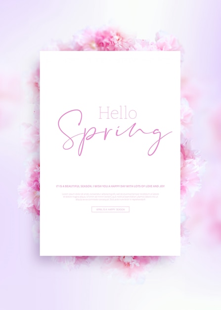 White frame hello spring banner