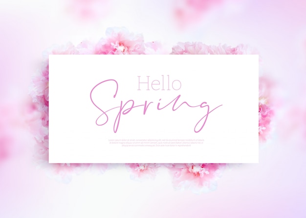 White frame hello spring banner