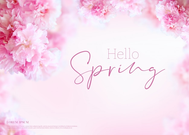 White frame hello spring banner