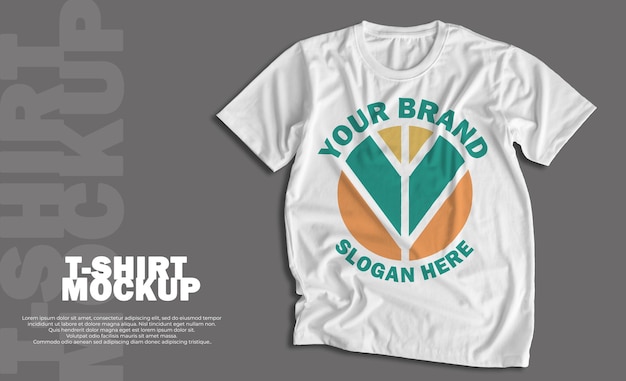 Mockup dello schermo del logo della t-shirt anteriore bianca