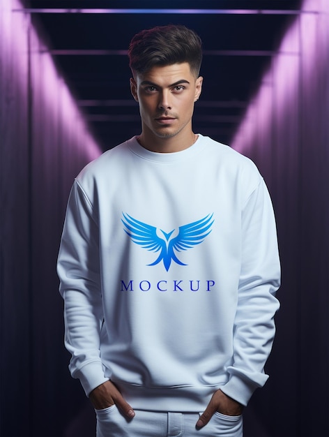 White full sleeve sweatshirt mockup