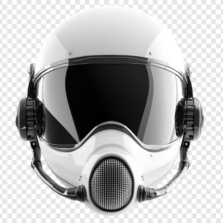 PSD white futuristic helmet