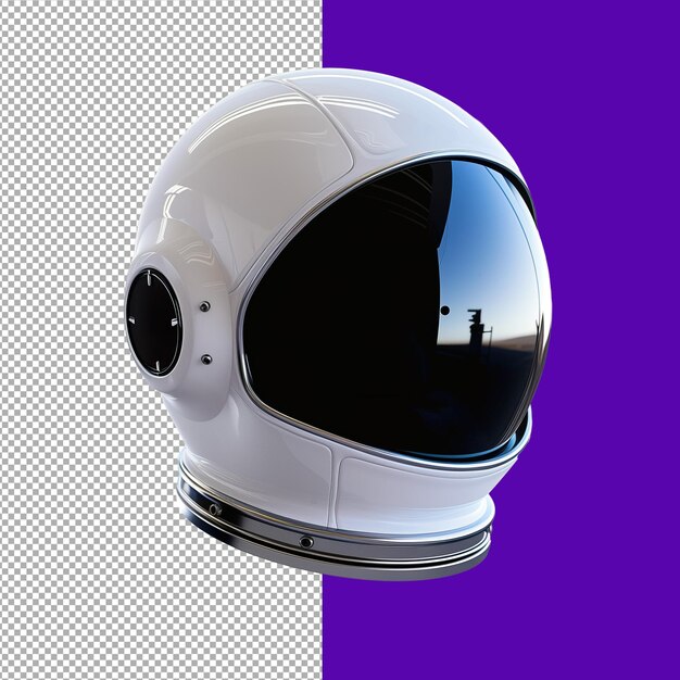 PSD white futuristic modern astronaut helmet