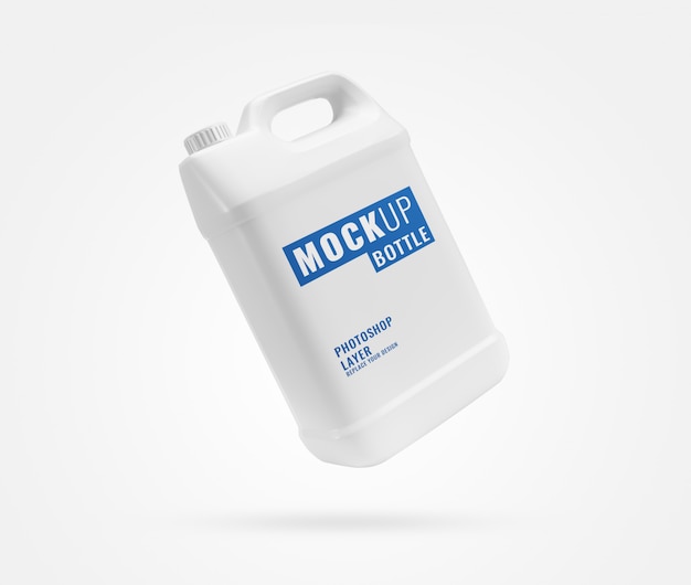 PSD white gallon fles mockup