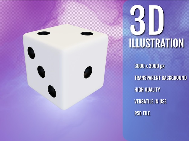 Cubo di gioco bianco 3d rebder