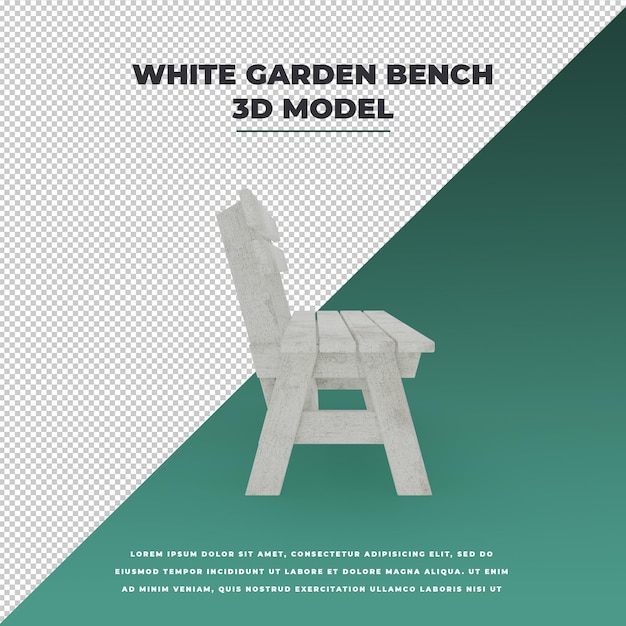 PSD white garden bench