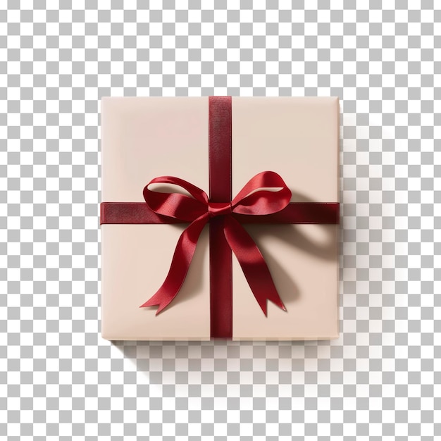 PSD una scatola da regalo bianca con un nastro rosso legato intorno