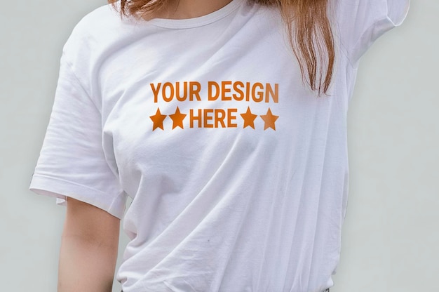 White girl t shirt mockup