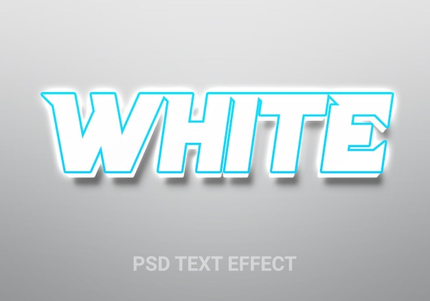 白い輝きの編集可能なテキスト効果