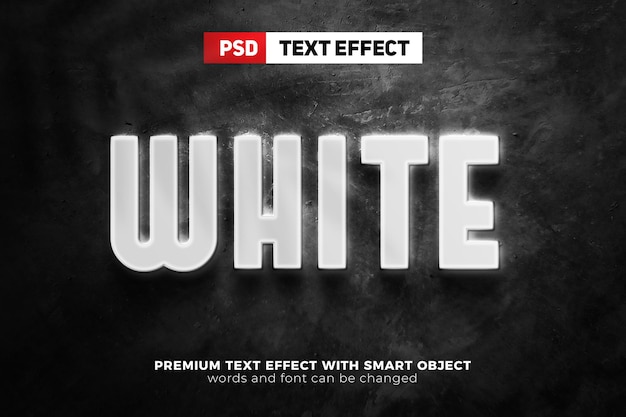 White glow text effect mock up with grunge background