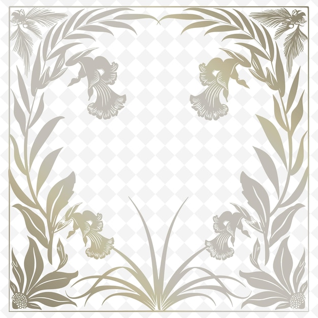 PSD a white and gold design with flowers on it