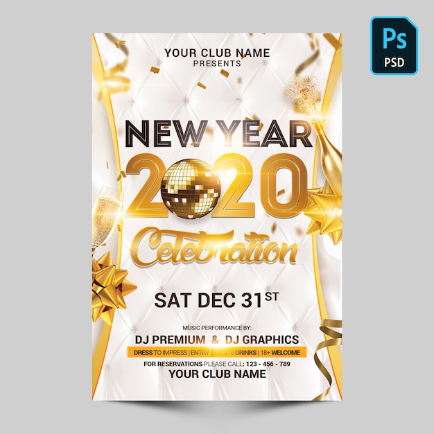 White and gold new year celebration