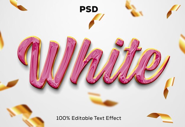 PSD white golden luxury 3d text effect