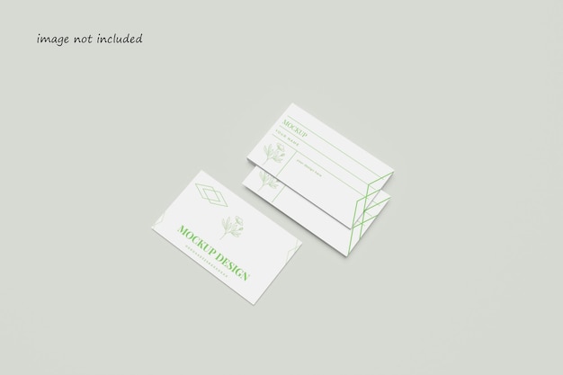 White green business card mockup