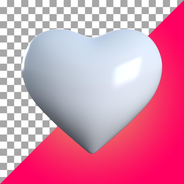 PSD cuore bianco 3d