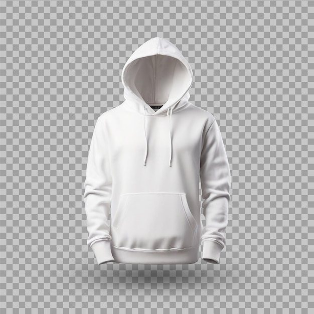 White hoodie mockup isolated background