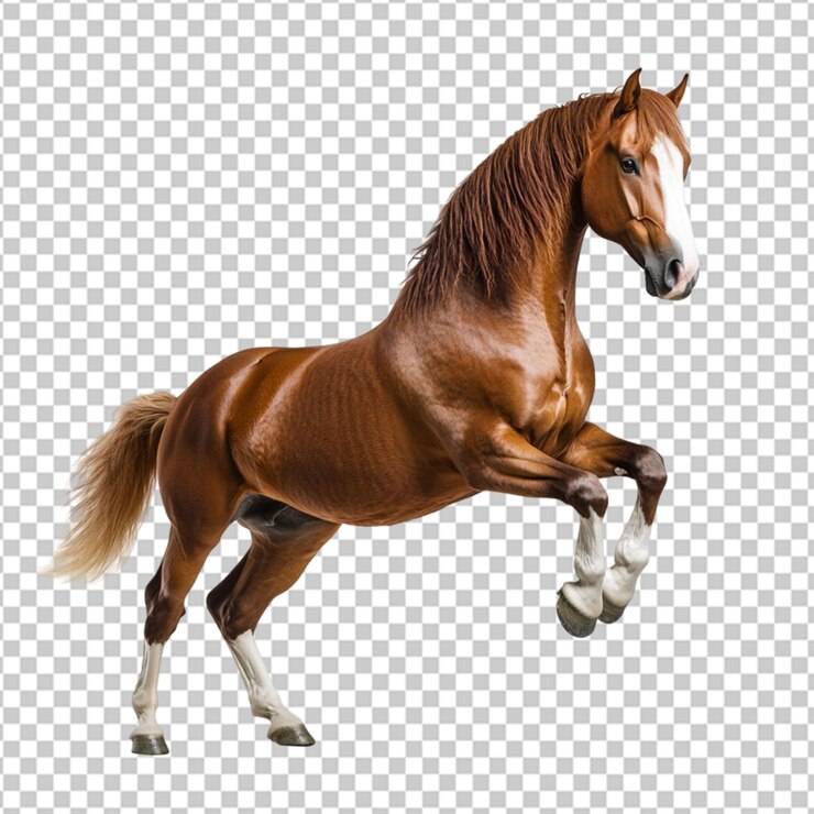 PSD a white horse running in a field on transparent background