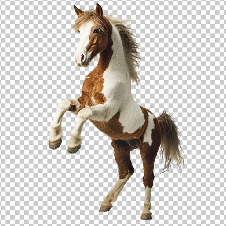 PSD a white horse running in a field on transparent background