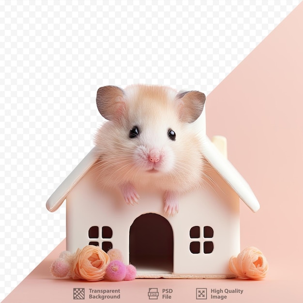 PSD white house hamster cute and alone